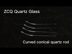 Varilla de cuarzo transparente Varilla de vidrio cónica curvada de superficie lisa